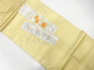 短冊に菊・萩模様刺繍名古屋帯